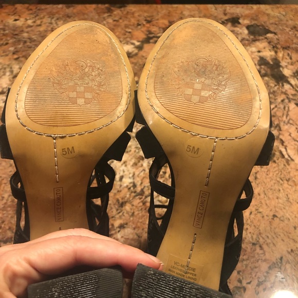 Vince Camito heels, size 5 black suede leather. 4inch heel.  Worn 2x - Picture 4 of 5